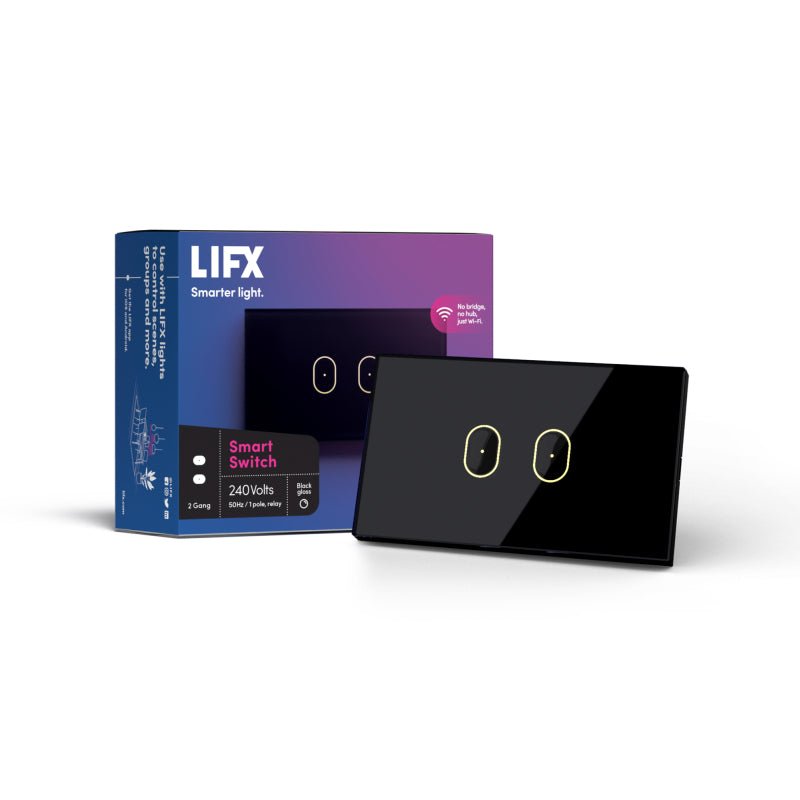 LIFX Smart Light Switch 2-Gang Black - AU/NZ - YourSmartLife