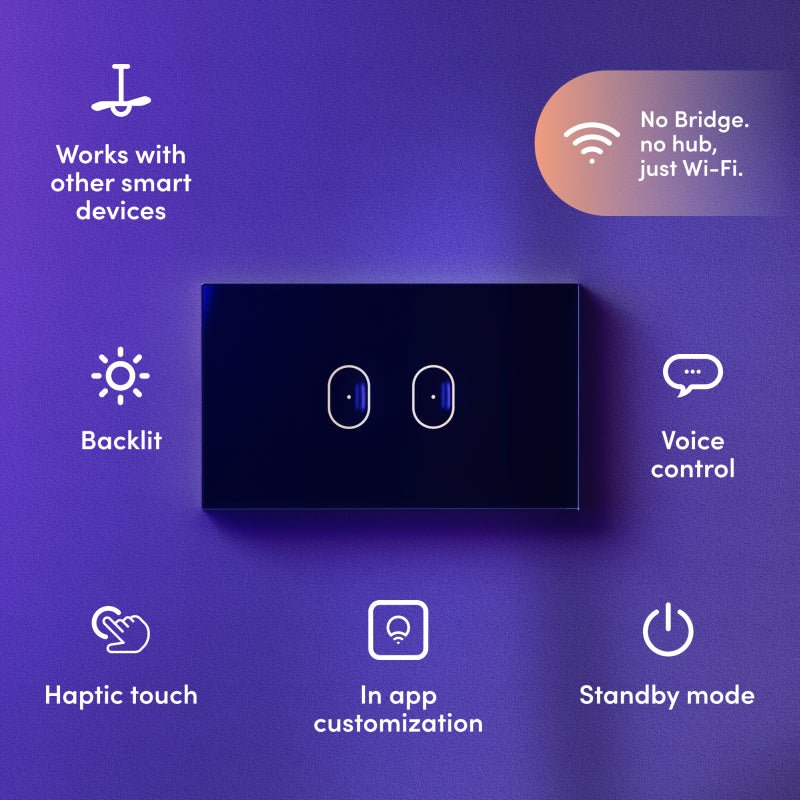 LIFX Smart Light Switch 2-Gang Black - AU/NZ - YourSmartLife