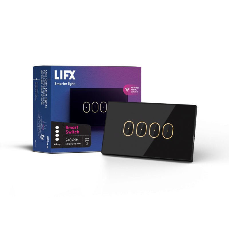 LIFX Smart Light Switch 4-Gang Black - AU/NZ - YourSmartLife