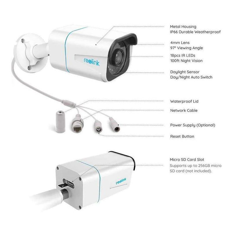 Reolink RLC-810A - 4K POE Bullet Camera with Intelligent People and Vehicle Detection - YourSmartLife